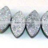 Platinum Silver Coated Druzy/ Drusy thumbnail-1