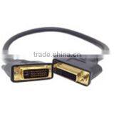25cm Gold Plated DVI MALE TO FEMALE Cable