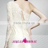 HT66 Sexy One Shoulder Scoop Neck Beaded Bust Dresses For Prom Long Sleeve Floor Length Mermaid Vestidos De Graduacion thumbnail-5