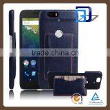 Ultra High Quality Flip Premium Leather Kickstand Card Pocket on Back Cover For Google Nexus 6P PU Leather Case