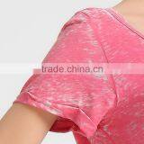 Women Burnout V Neck T-shirt With Crystals thumbnail-5