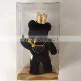 Flocked PVC Toy Bear Black thumbnail-3