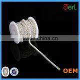 White Rhinestone Jewelry Pearl Roll Trimming Chain for Garment thumbnail-1