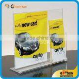 plexiglass poster display stand with leaflet pocket