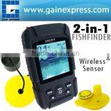 Fish Finder Waterproof 2-in-1 Wireless Wired Fishfinder 40m Sonar Transducer 100m Depth 180m