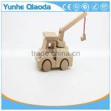 Wood 3D Vehicle Puzzles Mini Crane Car 3D Woodcraft Kit Assemble Paint DIY 3D Puzzle Toys for Kids Adults the Best Birthday Gift thumbnail-6