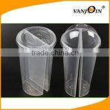 Hot 700ml PP Plastic Split Enjoy Cups/Twins Cups/Lover Sharing Cups/Milk Cups thumbnail-4
