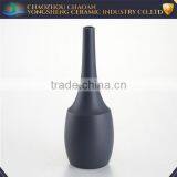 Home Decor Gray Longneck Bottle Style Handmade Ceramic Vase 10" thumbnail-1