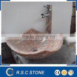 Round Red Color Marble Bathroom Sink and Basin thumbnail-1