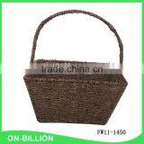 High Handle Black Color Seagrass Basket thumbnail-4