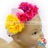 Yellow Red Blue Colorful Rose Flowers Garland Kids Party Wear Girls Head Band