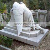 Hand-carved Reproduction White Marble Angels Statue for Grief Statue thumbnail-3