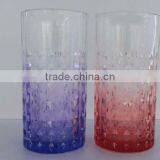 GH252 Glass Drinking Cup With Colorful Spray thumbnail-1