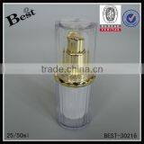 Cosmetics 20ml 50ml Luxury Golden UV Pump Acrylic Lotion Bottle Double Wall Fancy Skin Care Cream Serum Acrylic Plastic Bottle thumbnail-1
