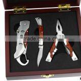 44061 High Quality Lockback Knife Set Multi Plier With Wooden Box thumbnail-2
