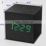 Multicolor Cube Led Digital Alarm Wooden Clock thumbnail-2