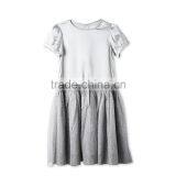 Peony Kids Party Frocks Designs Dress Gril Dresses With Silver Printed Polka Dots HSD5475 thumbnail-5