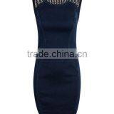 Express Clothing Manufacturing Ladies' Slim Fit Sleeveless Hollow Denim Adult Fairy Dresses thumbnail-2