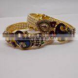 Best Selling Peacock Designer CNC Real Gold Machine Work Kada Bangle thumbnail-2