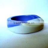 New Handmade Resin Bracelets Hotsale Blue and White Colored Resin Cuff Bracelet thumbnail-1
