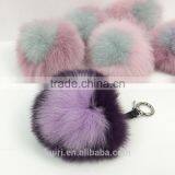 Love Heart Letter Real Natural Fox Fur Keyrings Bag Charm Bag Handbag thumbnail-4