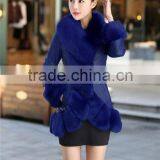 New Fashion Winter Jacket Women Luxurious Fake Fox Fur Collar Long Leather Jacket PU Slim Parkas For Women Coat Ladies Down thumbnail-3