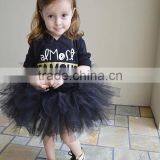 Summer One-piece Girl Child Dress Short Sleeve Lace Black Tutu Dress For Girl 2-7T thumbnail-2