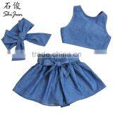 ShiJ Kids Clothes 2016 New Fashion Summer Kids Jeans Set Baby Girls Outfits thumbnail-1