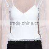 Runwaylover 111 2017 Ladies Sexy Long Sleeve Transparent Blouse thumbnail-2