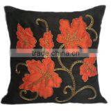 Leaf Pillows Vine Pillows Botanical Pillows Black Orange Leaf Pillows Fall Decor Pillows Autum Pillows thumbnail-3