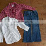 Toddler Girl Baby Jeans Long Sleeve Shirts Outfit Fall and Winter thumbnail-1