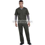 Men's Pewter V-Neck Scrub Top With Multi Functional Pockets thumbnail-2