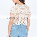 Adorable Round Neck Crochet Knitting Tops for Woman thumbnail-4