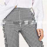 Spring Women Soft Slim Gingham Trousers thumbnail-5