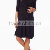 BLACK SASH TIE MATERNITY/NURSING DRESS thumbnail-1