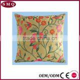 Indian Flower Embroidery Design Linen Cushion Cover Fabric thumbnail-5