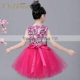 Free Shipping New Model One Piece Party Dress Cotton Frock Designs Girl Fancy Flower Dress thumbnail-5