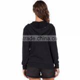 Urban Style Plain Black Washed Zip Up Fleece Hoodies for Woman thumbnail-2