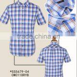 Fashion New Checked Short Sleeves Cotton Men Shirts thumbnail-1
