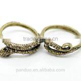 Antique Bronze Snake Two Fingers Double Rings thumbnail-1