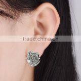Customized Bohemian Latest Design Of Heart Diamond Sliver Earrings For Young Girls Wholesale thumbnail-4