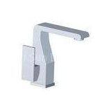 Deck Mounted Widespread Bathroom Basin Tap Faucets Ceramic , One Hole Mixer Taps