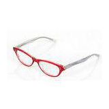 Color Cat Eye Cellulose Propionate Eyeglass Frames For Myopia Glasses , Red Zebra Print
