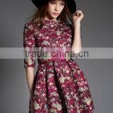 Women A Line Short Sleeve Lace Dress Fabric Embroidery Mini Dress With Pattern thumbnail-2
