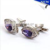 Elegant Purple Crystal Cufflinks Sliver Cufflink thumbnail-1