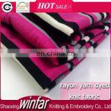 Winfar Textile Knit High Quality Stripe Rayon Viscose Yarn Dye Fabric for Tshirt