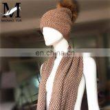New Design Wool Unisex Plain Knit Hats High Quality Wool Scarf Hat and Scarf Knitting Machine thumbnail-2