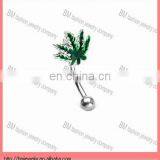 316L Stainless Steel Leaves Shaped Eyebrow Ring Piercing Jewelry thumbnail-1