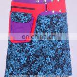 Lovely Light Shade Flower Print Gypsy Wrap Around Skirt With Belt HHCS 111 D