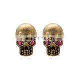 Jewelry Wholesale Steampunk Bronze Skull Stud Earrings for Men thumbnail-1